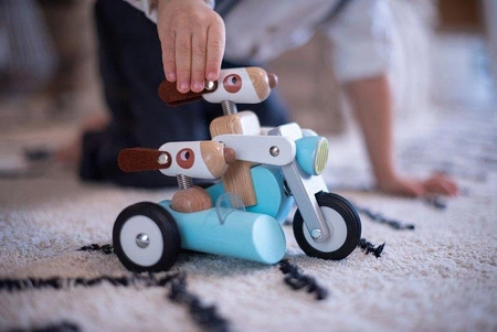 Drewniany motocykl z bocznym wózkiem w stylu retro Spirit Philip, Janod
