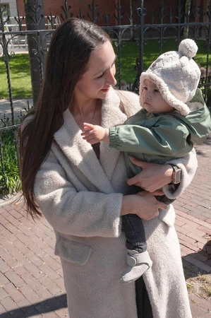 Lodger Dwuwarstwowa zimowa czapeczka z polaru jasnobeżowa Fleece Birch 6-12 m