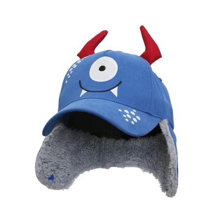 FlapJack Czapka Dziecięca z Daszkiem i Nausznikami 3D Potworek M