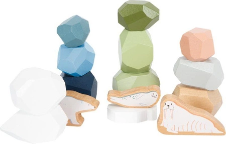Drewniane klocki gra balansujące kamienie Arktyka Small Foot 12440