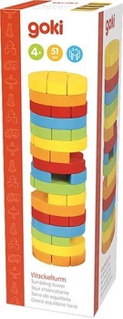 Drewniana gra Upadająca wieża rondo 56757-Goki, gry zręcznościowe