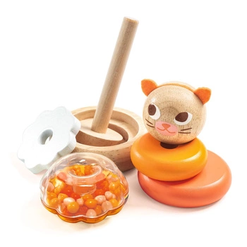 Drewniana układanka wieża KOTEK DJ06361