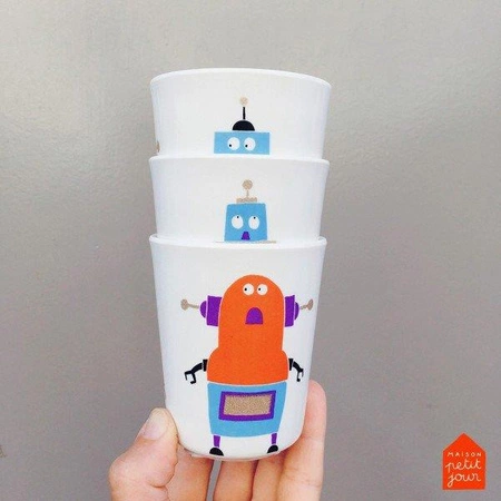 Mały kubek do napojów dla dziecka, seria Roboty | Maison Petit Jour®