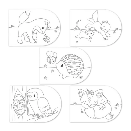 Little Dutch Kolorowanka z farbami akwarelowymi Forest Friends