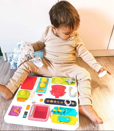 WOOPIE Tablica Manipulacyjna Kuchnia Zegar z Efektami Dźwiękowymi i Świetlnymi Montessori