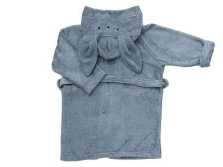 Szlafrok bambusowy z kapturkiem Niebieski 2-4l BAMBOOM