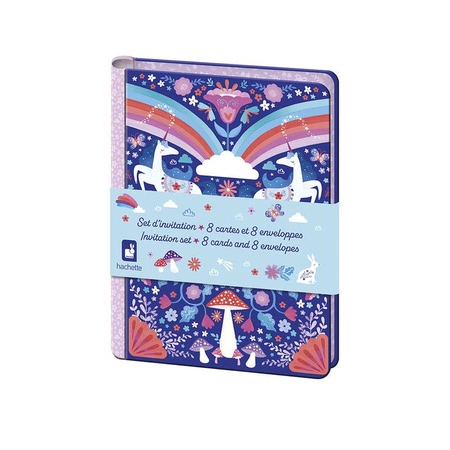 Janod Zestaw zaproszeń papeteria Jednorożce Kraina snów 6+