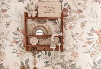 WOODLAND SMALL BEIGE- Tapeta Z Lasem Malumi