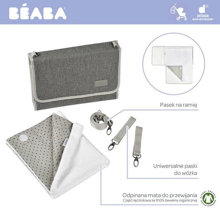 Beaba Przewijak podróżny z etui na akcesoria Heather Grey