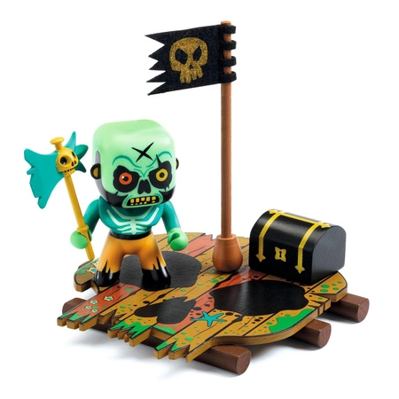 Figurka pirat Skullapic z tratwą i skarbem DJ06841