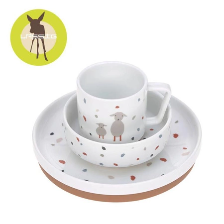 Lassig Komplet naczyń z porcelany Tiny Farmer Owieczka/Gąska