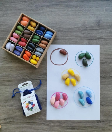 Kredki Crayon Rocks w aksamitnym woreczku - 16 kolorów