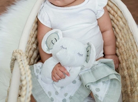 Lulujo Lovies Kocyk Przytulanka Słoń Grey