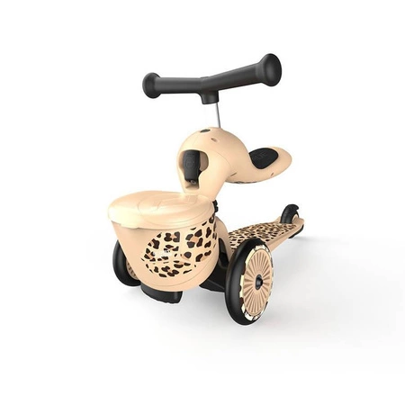 SCOOTANDRIDE Highwaykick 1 Lifestyle 2w1 Jeździk i hulajnoga z zamykanym schowkiem 1-5 lat Leopard