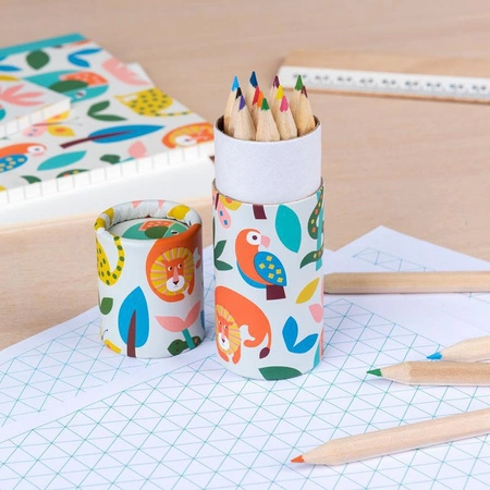 Drewniane kredki 12 szt., zwierzaki, Rex London