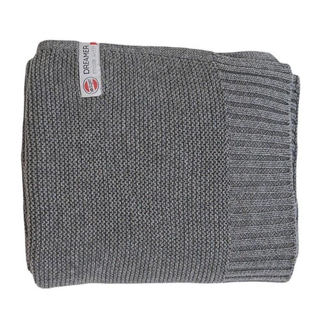 Lodger Kocyk niemowlęcy dziergany bawełniany 80x100 grafitowy Tribe Basic Donkey