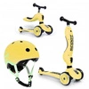 Zestaw Kask + SCOOTANDRIDE Highwaykick 1 2w1 Jeździk i hulajnoga 1-5 lat Lemon