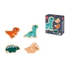 Puzzle progresywne drewniane Dinozaury 4 układanki – 2, 3, 4 i 5 elementów 18 m+, Janod