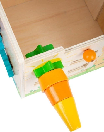 Drewniana kostka edukacyjna Królik z marchewką 11732- Small Foot, zabawki motoryczne