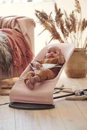 BABYBJORN - leżaczek BALANCE SOFT COTTON/JERSEY - Różowy/Szary