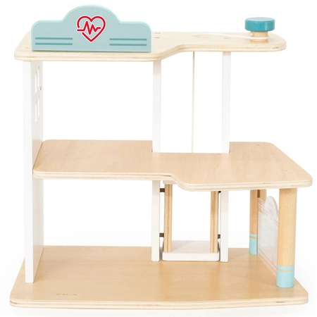 VIGA Drewniany Szpital Z Karetką Winda Zestaw 15 el