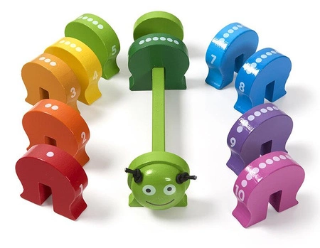 Drewniana gąsienica do nauki liczenia Melissa & Doug 19274 zabawki edukacyjne