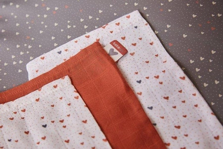 bebe-jou Chusteczki bambusowo-muślinowe 32 x 32cm (3 szt.) Hearts 3053061