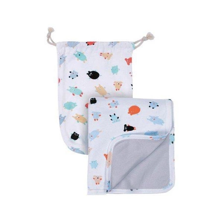 Dwustronny koc bawełniany dla niemowlaka, Doudous, Puchaci Przyjaciele | Maison Petit Jour®