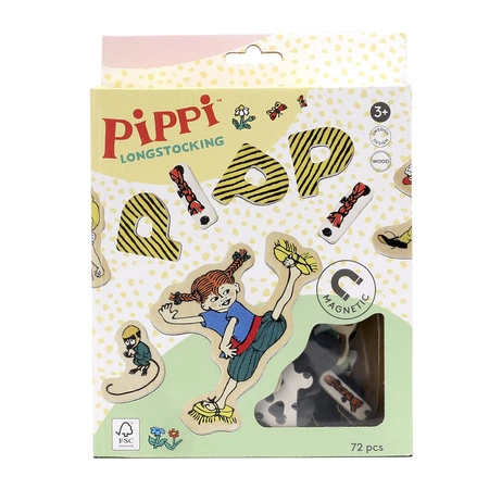 Litery magnetyczne i obrazki 72 szt. Pippi