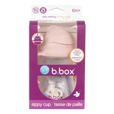 Bidon ze słomką 240 ml, różowy, b.box