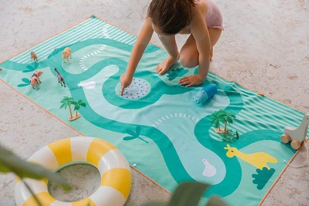 QUUT Dwustronny ręcznik plażowy PlayTowels M (140 x 70cm) Safari