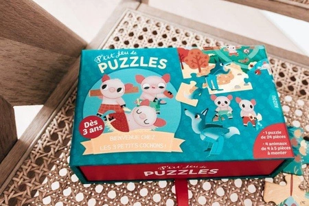 Auzou Puzzle 3 Świnki z przestrzennymi zwierzątkami 56499