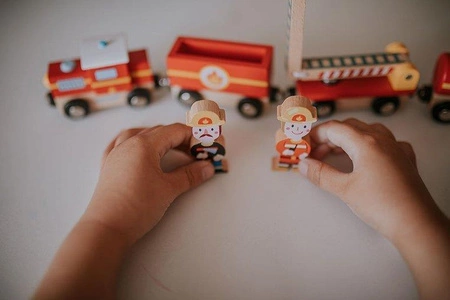 Pociąg drewniany Straż pożarna Story, Janod