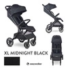 Easywalker Jackey² XL Komfortowy, samoskładający się wózek spacerowy z torbą transportową i osłoną przeciwdeszczową Midnight Black