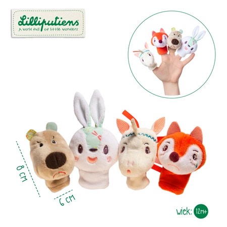 LILLIPUTIENS Zestaw mini-pacynek na palce Las 12 m+