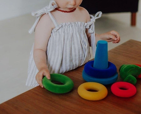 Rubbabu Układanka edukacyjno-sensoryczna piramida z piłką