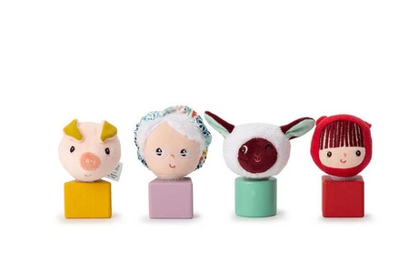 LILLIPUTIENS Drewniany wózek z sorterem do ciągnięcia Wilk Louis 12 m+