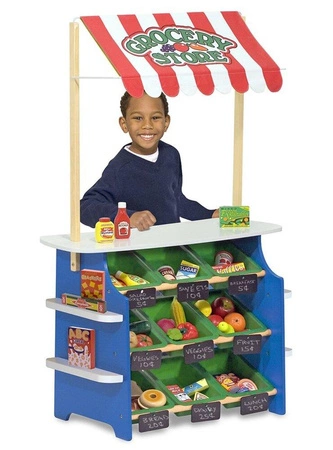 Drewniany Sklep Spożywczy i Stoisko z Lemoniadą 2w1 Melissa & Doug zabawa w odgrywanie ról