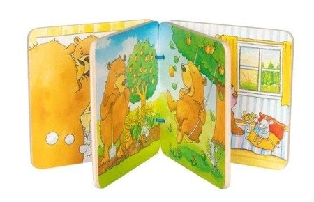 Drewniana książeczka z obrazkami Miś i mysz Goki