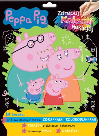 Peppa Pig. Zdrapuj, koloruj, naklejaj