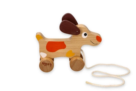 Piesek na sznurku do ciągnięcia