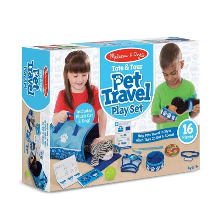 Transporter dla pluszowych zwierzątek Pies i kot 18541-Melissa & Doug, zabawy ze zwierzętami