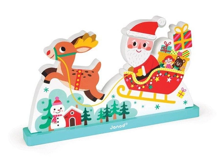 Magnetyczne klocki 3D Sanie Świętego Mikołaja, Janod