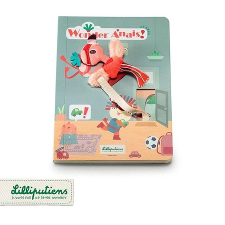 LILLIPUTIENS Książeczka przygodowa z mini-przytulanką kartonowa „Anais superbohaterka” 2 l+