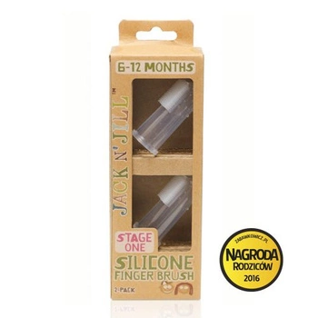 Jack N'Jill, Szczoteczka Silikonowa na Palec do Czyszczenia Ząbków 6-12 miesięcy, 2-PACK