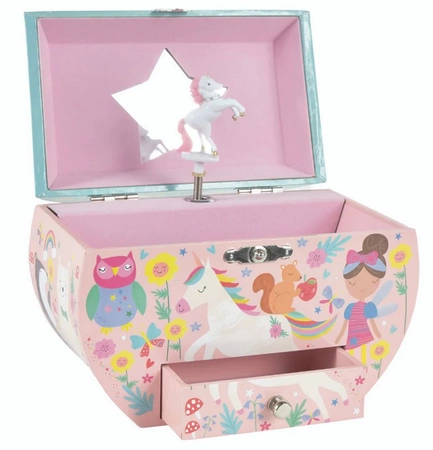 Bajkowy Świat pozytywka - owalna szkatułka z szufladkami