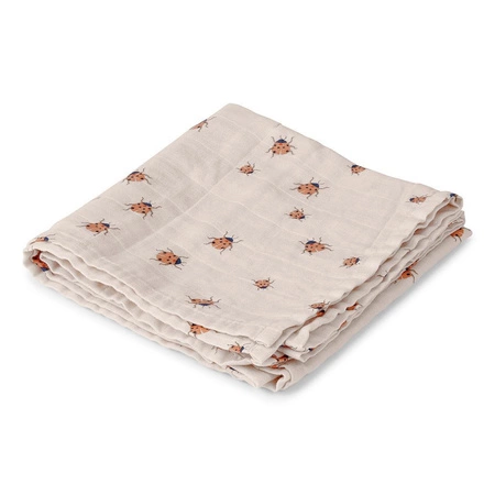 Kocyk muślinowy Swaddle Ladybug 120x120 cm