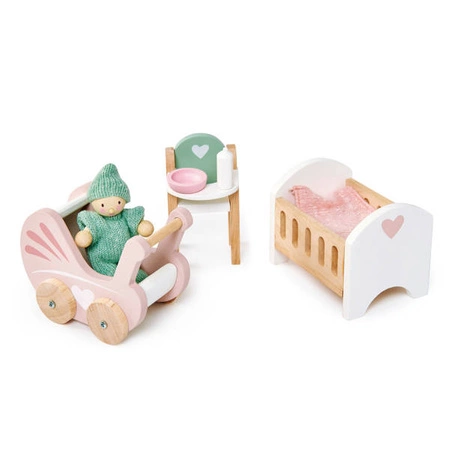 Drewniane meble do domku dla lalek - mebelki dla niemowlaka, Tender Leaf Toys