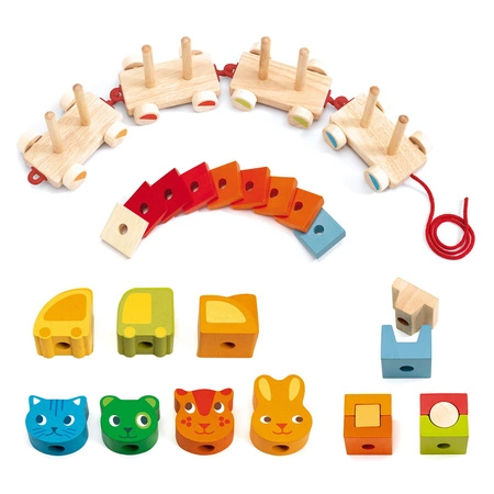 Zabawka drewniany pociąg Crearoule DJ06315