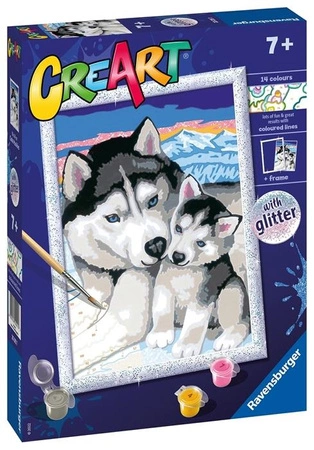 CreArt Malowanie Po Numerach Dla Dzieci Piesek Husky